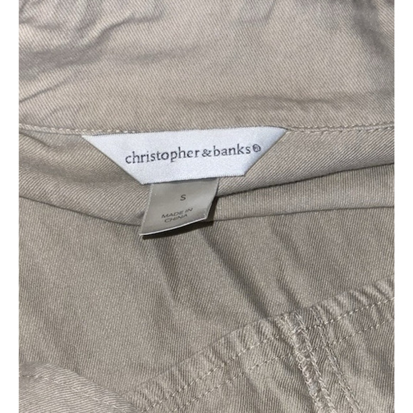 Christopher & Banks Womens Tan Jacket With Drawstrings Size S - Picture 5 of 5